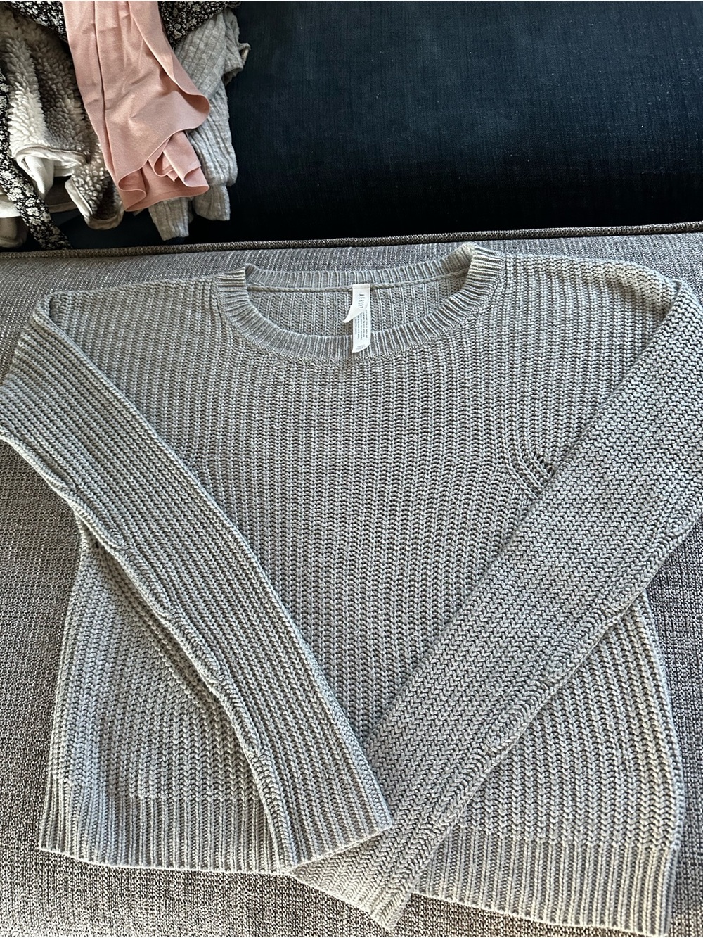 Aero Light Gray Women's Knit Crewneck Sweater